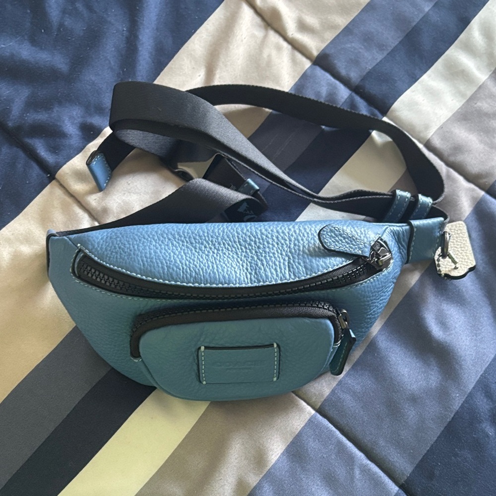 Coach Blue Leather Belt Bag